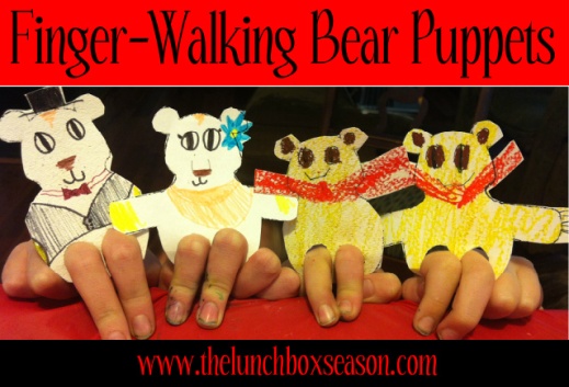 Finger-Walking Bear Puppets with Free Printable Template from thelunchboxseason